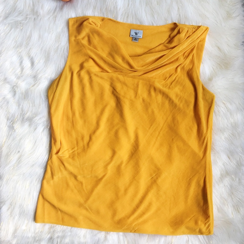 Worthington Yellow Sleeveless Blouse